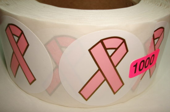 pink ribbon roll of 1000 stickers pink ribbon roll of 1000 stickers